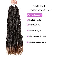 6 Packs Passion Twist Crochet Hair 24 Inch Prelooped Crochet Braids Pretwisted Spring Twist Crochet Hair For Black Women 24 Inc