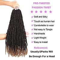 6 Packs Passion Twist Crochet Hair 24 Inch Prelooped Crochet Braids Pretwisted Spring Twist Crochet Hair For Black Women 24 Inc