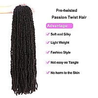 6 Packs Passion Twist Crochet Hair 30 Inch Prelooped Crochet Braids Pretwisted Spring Twist Crochet Hair For Black Women 30 Inc