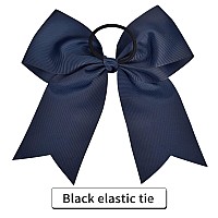 24 Pcs 8 Large Cheer Bows Navy Blue Girl Hair Bows Cheerleading Softball Team Bow Hair Accessories For Cheerleaders Football C