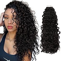 Lacer Hair Tape In Hair Extensions Human Hair Curly Natural Curly Black Hair Extensions For Black Women 20 Inch Jerry Curly Tap