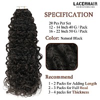 Lacer Hair Tape In Hair Extensions Human Hair Curly Natural Curly Black Hair Extensions For Black Women 20 Inch Jerry Curly Tap