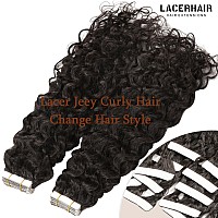 Lacer Hair Tape In Hair Extensions Human Hair Curly Natural Curly Black Hair Extensions For Black Women 20 Inch Jerry Curly Tap