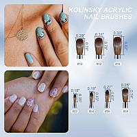 Acrylic Nail Brush Size 10Kemeisi 100 Pure Kolinsky Nail Art Brushes Sturdy Handle Oval Shaped Acrylic Powder Nail Design Tool