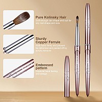 Acrylic Nail Brush Size 4Kemeisi 100 Pure Kolinsky Nail Art Brushes Sturdy Handle Oval Shaped Acrylic Powder Nail Design Tools