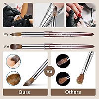 Acrylic Nail Brush Size 4Kemeisi 100 Pure Kolinsky Nail Art Brushes Sturdy Handle Oval Shaped Acrylic Powder Nail Design Tools