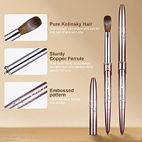 Acrylic Nail Brush Size 14Kemeisi 100 Pure Kolinsky Nail Art Brushes Sturdy Handle Oval Shaped Acrylic Powder Nail Design Tool