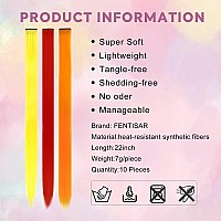 Fentisar 12 Pack Colored Party Highlights Clip In Hair Extensions For Girls 20 Inches Multicolors Straight Hair Synthetic Hairp