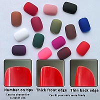 Loveourhome 576Pc Matte Press On Nails Short Round Square Fake Nails Full Cover Acrylic Nails Press Ons Nail Xs Short Sqroval Fa