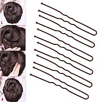 Tbestmax 300 Hair Bun Bobby Pins U Shaped Pin With Box Hair Grips To Clip Ballet Hair Net For Women 6 Cm23 Inch Brown