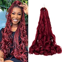 8 Packs French Curly Braiding Hair 24 Inch Loose Wave Spiral Curly Crochet Hair For Black Women Pre Stretched Braiding Hair With