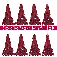 8 Packs French Curly Braiding Hair 24 Inch Loose Wave Spiral Curly Crochet Hair For Black Women Pre Stretched Braiding Hair With