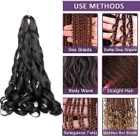 8 Packs French Curly Braiding Hair 24 Inch Loose Wave Spiral Curly Crochet Hair For Black Women Pre Stretched Braiding Hair With