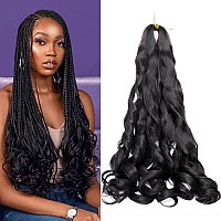 8 Packs French Curly Braiding Hair 24 Inch Loose Wave Spiral Curly Crochet Hair For Black Women Pre Stretched Braiding Hair With