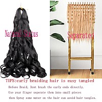 8 Packs French Curly Braiding Hair 24 Inch Loose Wave Spiral Curly Crochet Hair For Black Women Pre Stretched Braiding Hair With