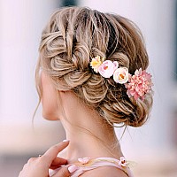 Bbto 21 Pieces Flower Hair Clip Rose Hair Clips Hair Barrettes For Women Flower Hair Accessories Boho Bride Claw Clip Hairpin Br