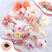 Bbto 21 Pieces Flower Hair Clip Rose Hair Clips Hair Barrettes For Women Flower Hair Accessories Boho Bride Claw Clip Hairpin Br