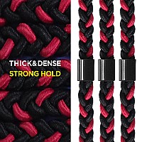 Havhaf Braided Mens Hair Ties For Buns Curly Thick Dense Hair Elastic Hair Ties No Damage Crease Breakage Man Bun Hair Tie M