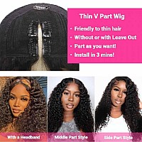 Vivibabi V Part Wig Water Wave Human Hair No Leave Out Upgrade Wigs Human Hair Wig Curly Wigs For Black Women V Part Wigs No Sew