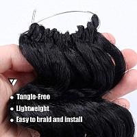 Toyotree Ocean Wave Crochet Hair 12 Inch 8 Packs Jet Black Midlength Curly Deep Wave Crochet Hair Synthetic Ocean Wave Braid