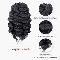 Toyotree Ocean Wave Crochet Hair 12 Inch 8 Packs Jet Black Midlength Curly Deep Wave Crochet Hair Synthetic Ocean Wave Braid