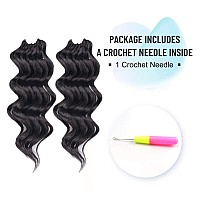 Toyotree Ocean Wave Crochet Hair 9 Inch 8 Packs Jet Black Short Curly Deep Wave Crochet Hair Synthetic Ocean Wave Braiding Ha