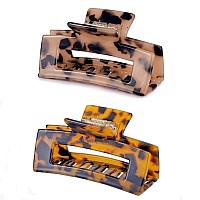 Hair Claw Clips Cutout Tortoise Shell Celluloid Hair Jaw Clips 3 Inches French Design Rectangle Hair Clamp For Women Ladies Moth