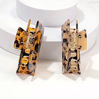 Hair Claw Clips Cutout Tortoise Shell Celluloid Hair Jaw Clips 3 Inches French Design Rectangle Hair Clamp For Women Ladies Moth