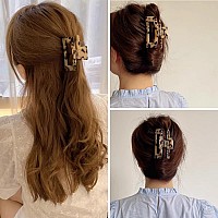 Hair Claw Clips Cutout Tortoise Shell Celluloid Hair Jaw Clips 3 Inches French Design Rectangle Hair Clamp For Women Ladies Moth