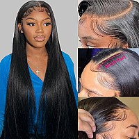 LOOKEYEME 13x6 HD Lace Frontal Wigs Human Hair Pre Plucked Straight Lace Front Wigs Human Hair 150% Density Straight Human Hair Wigs for Black Women with Baby Hair(13x6 Straight Wig, 30 Inch)