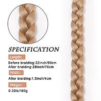 Charsun 32 Inch Long Braided Ponytail Extensions For Women Straight Wrap Around Hair Extensions With Hair Tie Natural Soft Diy