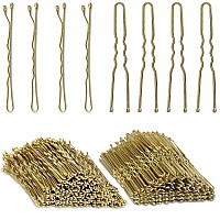 Aitrai 200Pcs Blonde Hair Pins Includes 100Pcs Gold Bobby Pins And 100Pcs Ushaped Hair Pins For Bun 24 Inch