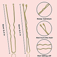 Aitrai 200Pcs Blonde Hair Pins Includes 100Pcs Gold Bobby Pins And 100Pcs Ushaped Hair Pins For Bun 24 Inch