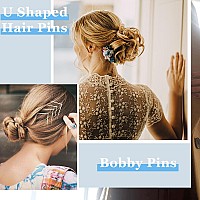 Silver Bobby Pins Aitrai 200Pcs Silver Hair Pins Kit Silver Bobby Pins For White Grey Hair And Ushaped Hair Pins Bun With Box