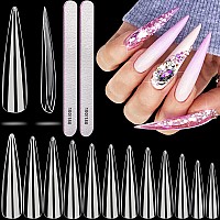 Long Stiletto Nail Tips Aitrai 504Pcs 3Xl Extra Long Stiletto Nail Tips Full Cover Acrylic Nail Tips For Nail Preffesional Poin