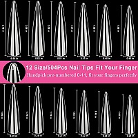 Long Stiletto Nail Tips Aitrai 504Pcs 3Xl Extra Long Stiletto Nail Tips Full Cover Acrylic Nail Tips For Nail Preffesional Poin