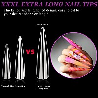 Long Stiletto Nail Tips Aitrai 504Pcs 3Xl Extra Long Stiletto Nail Tips Full Cover Acrylic Nail Tips For Nail Preffesional Poin