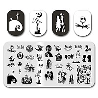 Halloween Nail Stamping Plate Nightmare Before Christmas Nails Stamping Kit The Day Of Dead Ghost Holiday Nail Stamping Plate Na