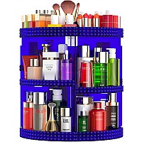 Awenia Makeup Organizer 360-Degree Rotating, Adjustable Makeup Storage, 7 Layers Large Capacity Cosmetic Storage Unit, Fits Different Types of Cosmetics and Accessories, Plus Size (Blue)