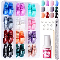 Extra Short Press On Nails, Glossy Press On Short Fake Nails, Short Round Press On Nails Small Nails, Teenitor Short False Nails With Nail Glue, 12 Colors Short Glue On Nails For Small Hand