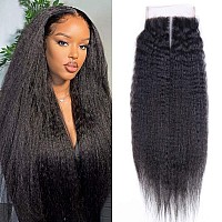 Odir 12 Inch Kinky Straight 4X4 Lace Closure 150 Density Brazilian Human Hair Hand Tied Swiss Lace Closure 9A Unprocessed Yaki