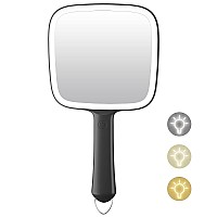 Hand Mirror With 3 Light Color Dimmable 62 X 59 Lighted Handheld Mirror Lightweight Durable Portable Hangable For