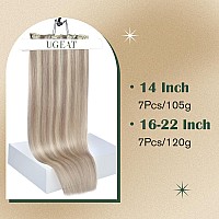 Ugeat Clip In Hair Extensions Human Hair Dirty Blonde Highlights Platinum Blonde 22 Inch Hair Extensions Human Hair Clip Ins Dou