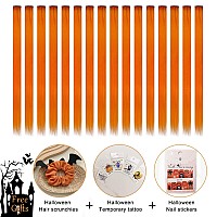 Colored Hair Extensions Sleekcute, 16Pcs Straight Orange Colored Hair Extensions, with tattoos and nail decals, for Halloween cosplay