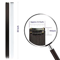 Colored Hair Extensions Sleekcute, 16Pcs Straight Black and White Colored Hair Extensions, with tattoos and nail decals, for cosplay