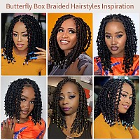 Lexqui 14 Short Knotless Braided Wigs For Women Box Braid Wig Butterfly Bob Braided Wigs Full Double Braided Lace Front Wig Wit