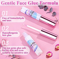 Face Makeup Glue for Rhinestones, Shynek Cosmetic Face Glitter Glue Long Lasting Waterproof Face Glue Adhesive for Eye Jewels Face Gems Rhinestone Chunky Body Glitter