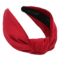 Yetasi Red Headbands For Women Are Chic Velvet Knotted Headband For Women Is Trendy Classy Top Knot Head Band Is Adjustable