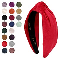 Yetasi Red Headbands For Women Are Chic Velvet Knotted Headband For Women Is Trendy Classy Top Knot Head Band Is Adjustable