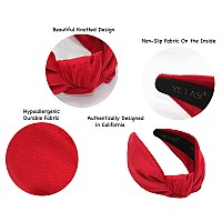 Yetasi Red Headbands For Women Are Chic Velvet Knotted Headband For Women Is Trendy Classy Top Knot Head Band Is Adjustable